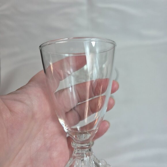 FOUR Anchor Hocking Berwick Boopie Clear Juice/Wine Glasses Ball Design on Base - Picture 13 of 14